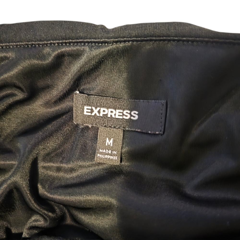 Express Strapless Black Ruched Bodycon Dress - Picture 2 of 5